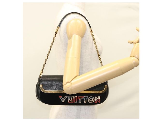 LOUIS VUITTON Borsa a Spalla Avant Garde in Pelle Scamosciata Nera M97093 LV Auth BA550S Nero - vista 27