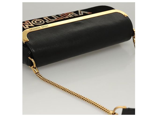 LOUIS VUITTON Borsa a Spalla Avant Garde in Pelle Scamosciata Nera M97093 LV Auth BA550S Nero - vista 6
