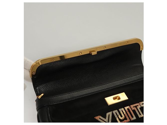 LOUIS VUITTON Borsa a Spalla Avant Garde in Pelle Scamosciata Nera M97093 LV Auth BA550S Nero - vista 9