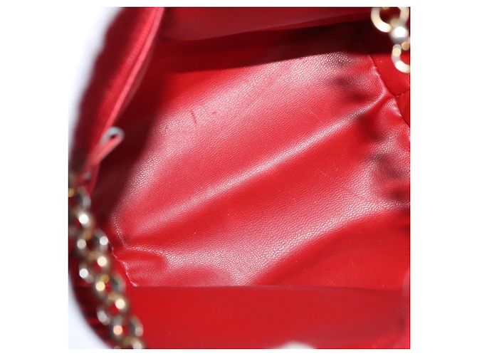 Chloé Borsa a spalla in pelle rossa e oro Chloe Chain Auth EC882 Rosso D'oro - vista 12