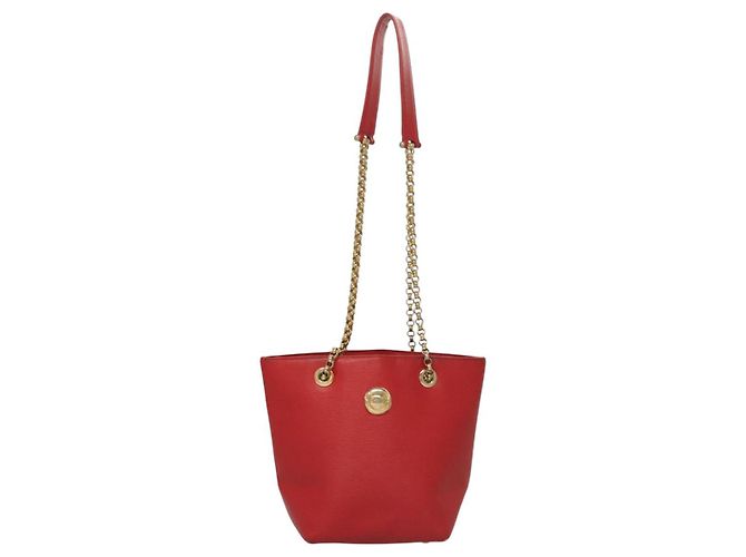 Chloé Borsa a spalla in pelle rossa e oro Chloe Chain Auth EC882 Rosso D'oro - vista 13