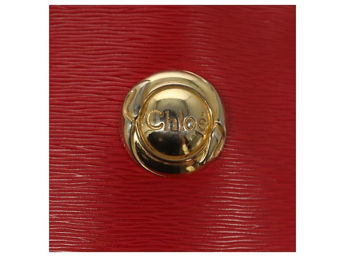 Chloé Borsa a spalla in pelle rossa e oro Chloe Chain Auth EC882 Rosso D'oro - vista 17