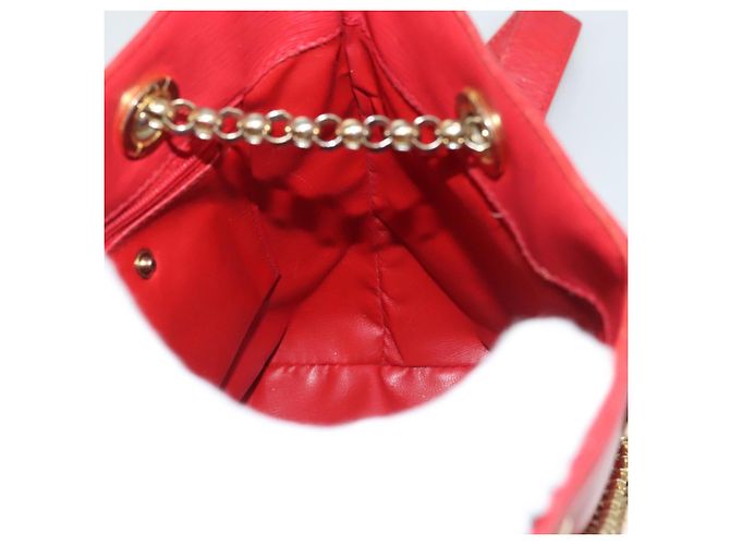 Chloé Borsa a spalla in pelle rossa e oro Chloe Chain Auth EC882 Rosso D'oro - vista 18