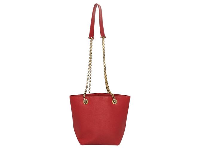 Chloé Borsa a spalla in pelle rossa e oro Chloe Chain Auth EC882 Rosso D'oro - vista 2