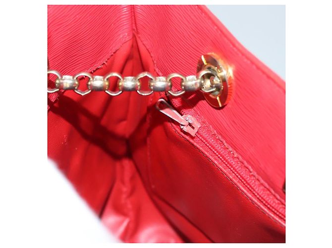 Chloé Borsa a spalla in pelle rossa e oro Chloe Chain Auth EC882 Rosso D'oro - vista 20