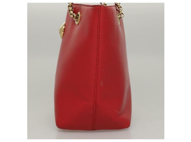 Chloé Borsa a spalla in pelle rossa e oro Chloe Chain Auth EC882 Rosso D'oro - vista 3