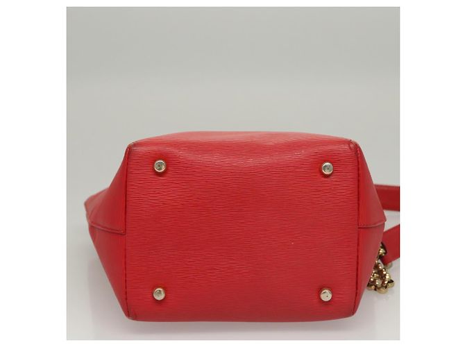 Chloé Borsa a spalla in pelle rossa e oro Chloe Chain Auth EC882 Rosso D'oro - vista 6