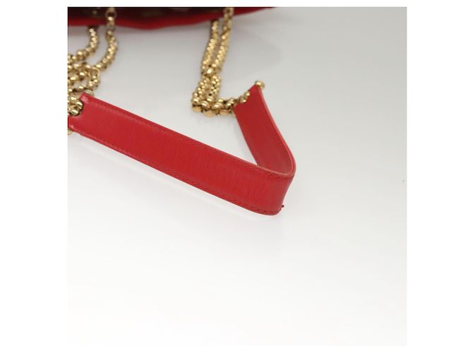 Chloé Borsa a spalla in pelle rossa e oro Chloe Chain Auth EC882 Rosso D'oro - vista 8