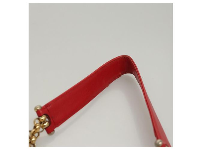 Chloé Borsa a spalla in pelle rossa e oro Chloe Chain Auth EC882 Rosso D'oro - vista 9