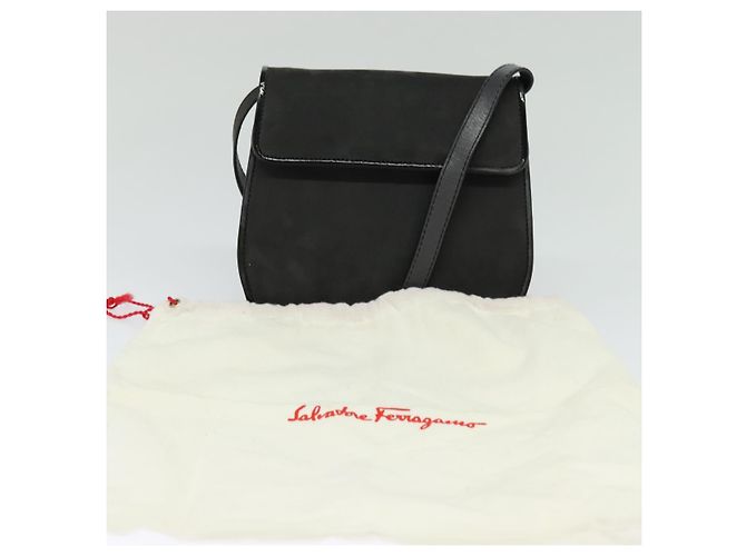 Borsa a Spalla Salvatore Ferragamo in Camoscio Grigio Auth BA862 Marrone - vista 12