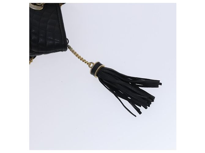 Bolsa de ombro BALLY em couro preto e dourado Auth ti2944 - vista 10