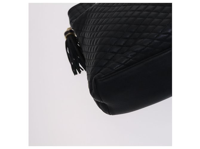 Bolsa de ombro BALLY em couro preto e dourado Auth ti2944 - vista 14
