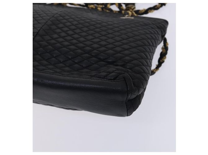 Bolsa de ombro BALLY em couro preto e dourado Auth ti2944 - vista 15