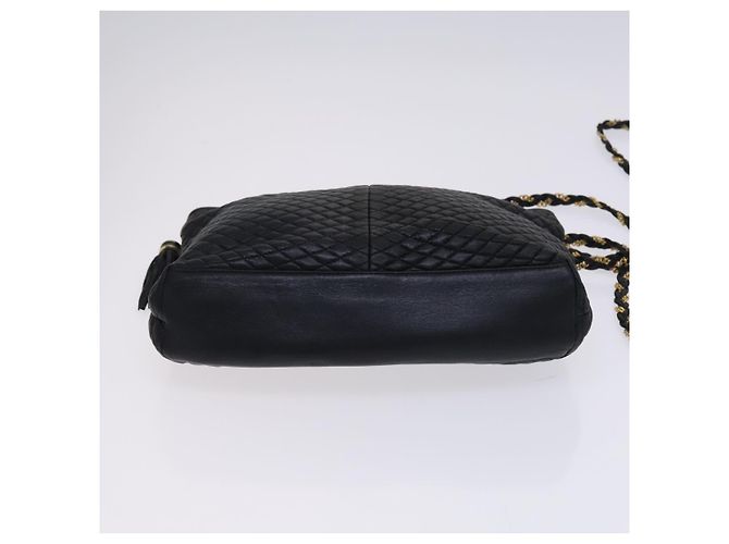 Bolsa de ombro BALLY em couro preto e dourado Auth ti2944 - vista 5