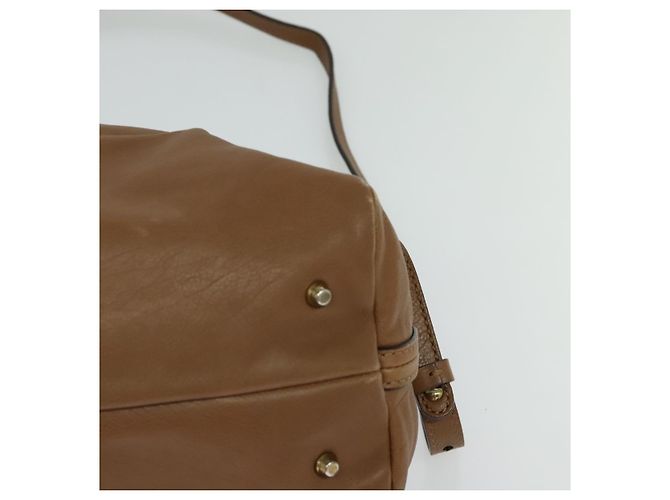Chloé Borsa a mano in pelle Chloe 2 vie marrone oro Auth BA1004 D'oro - vista 16