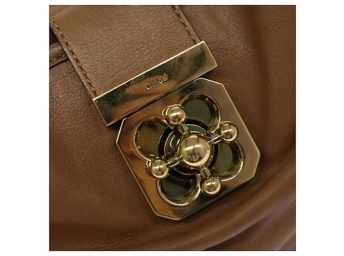 Chloé Borsa a mano in pelle Chloe 2 vie marrone oro Auth BA1004 D'oro - vista 18