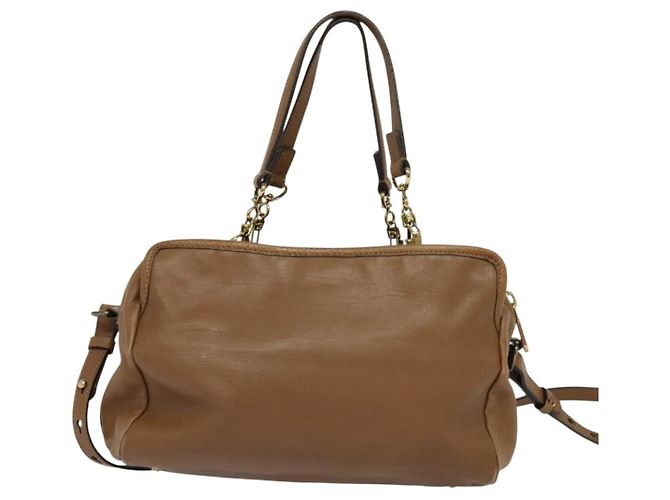 Chloé Borsa a mano in pelle Chloe 2 vie marrone oro Auth BA1004 D'oro - vista 2