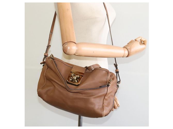 Chloé Borsa a mano in pelle Chloe 2 vie marrone oro Auth BA1004 D'oro - vista 23