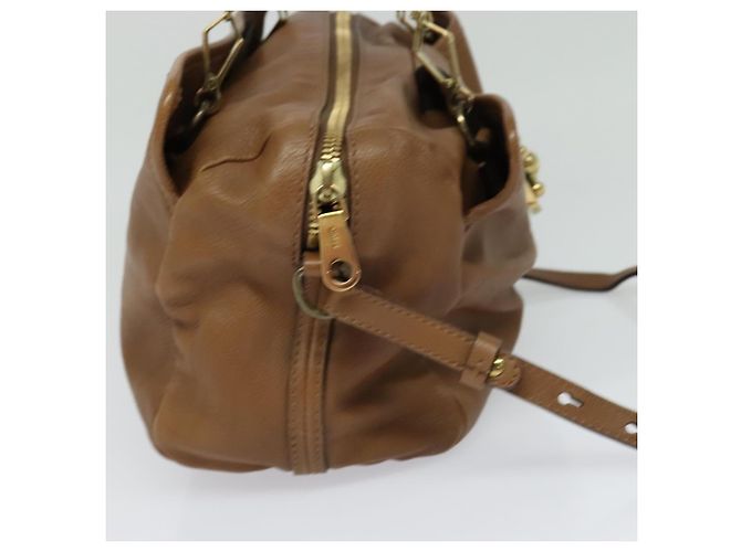 Chloé Borsa a mano in pelle Chloe 2 vie marrone oro Auth BA1004 D'oro - vista 3
