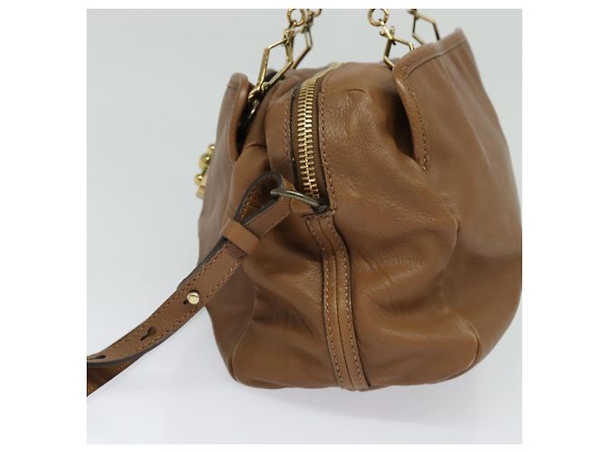 Chloé Borsa a mano in pelle Chloe 2 vie marrone oro Auth BA1004 D'oro - vista 4