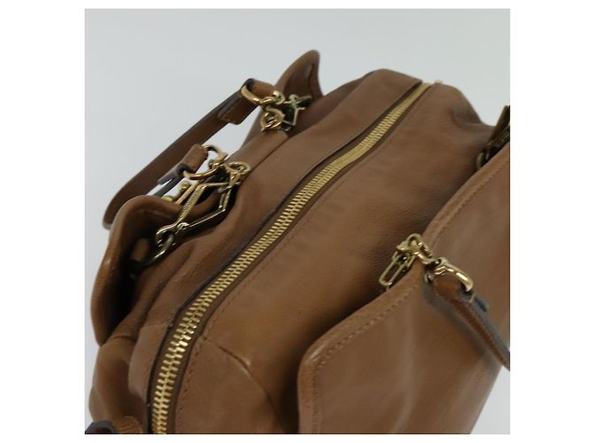Chloé Borsa a mano in pelle Chloe 2 vie marrone oro Auth BA1004 D'oro - vista 6