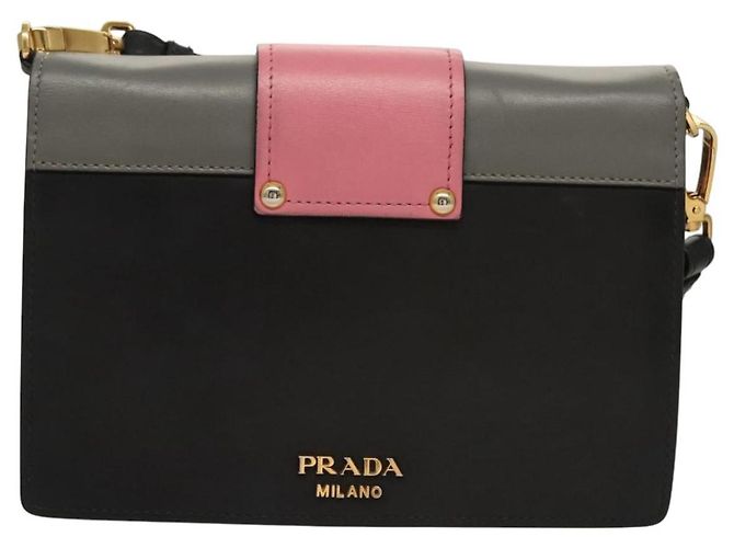 PRADA Borsa a Spalla con Catena in Pelle Grigia Oro Auth bs23951 Marrone D'oro - vista 2