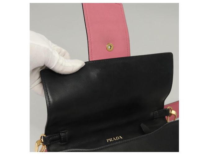 PRADA Borsa a Spalla con Catena in Pelle Grigia Oro Auth bs23951 Marrone D'oro - vista 20