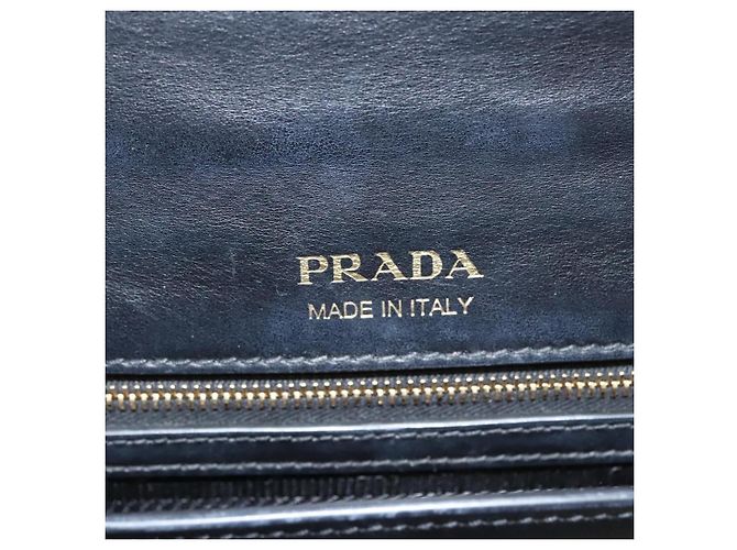 PRADA Borsa a Spalla con Catena in Pelle Grigia Oro Auth bs23951 Marrone D'oro - vista 21