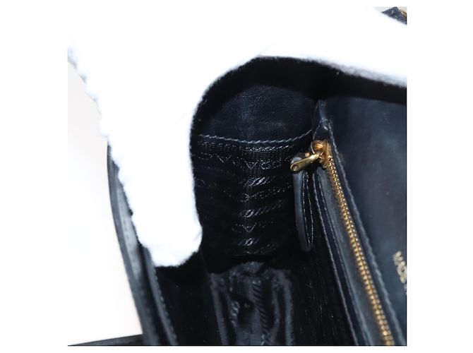 PRADA Borsa a Spalla con Catena in Pelle Grigia Oro Auth bs23951 Marrone D'oro - vista 23