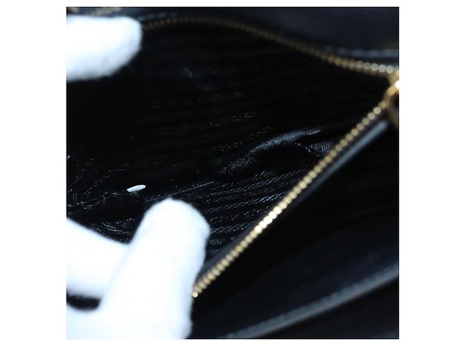 PRADA Borsa a Spalla con Catena in Pelle Grigia Oro Auth bs23951 Marrone D'oro - vista 25