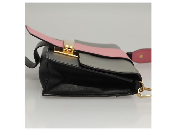 PRADA Borsa a Spalla con Catena in Pelle Grigia Oro Auth bs23951 Marrone D'oro - vista 3