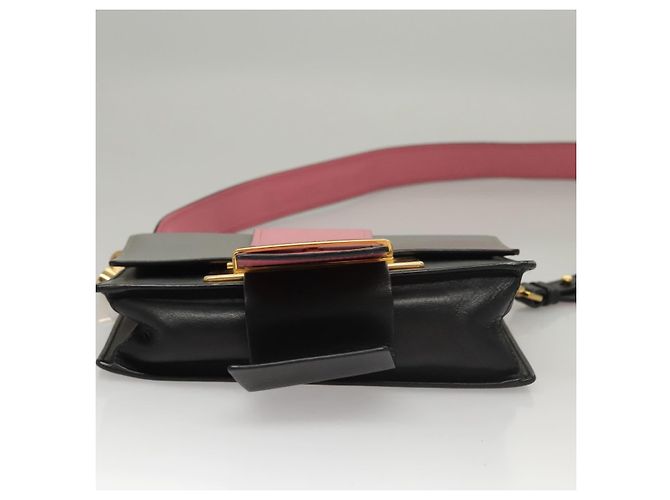 PRADA Borsa a Spalla con Catena in Pelle Grigia Oro Auth bs23951 Marrone D'oro - vista 5