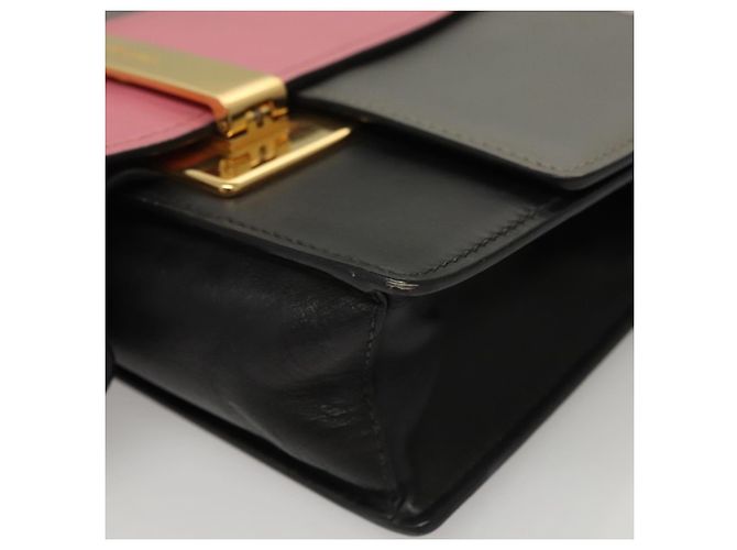 PRADA Borsa a Spalla con Catena in Pelle Grigia Oro Auth bs23951 Marrone D'oro - vista 8