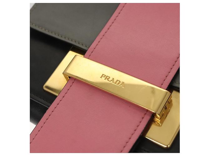 PRADA Borsa a Spalla con Catena in Pelle Grigia Oro Auth bs23951 Marrone D'oro - vista 9