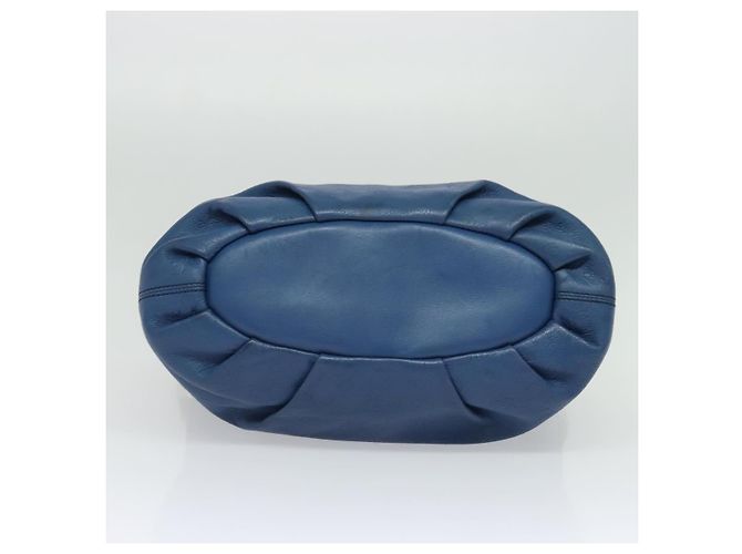 Borsa a mano in pelle MCM Vicetos Logogram 2 vie blu marrone Auth MY353 - vista 5