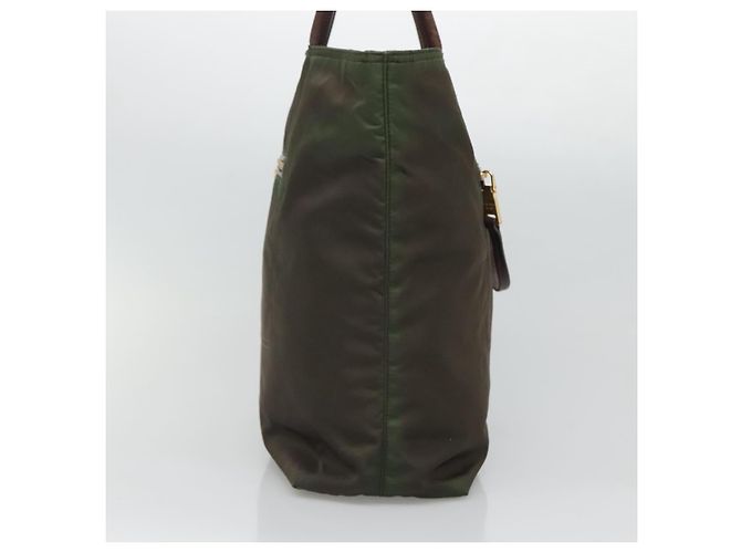PRADA Borsa Tote Nylon Khaki Oro Auth hk2406 D'oro Cachi - vista 3