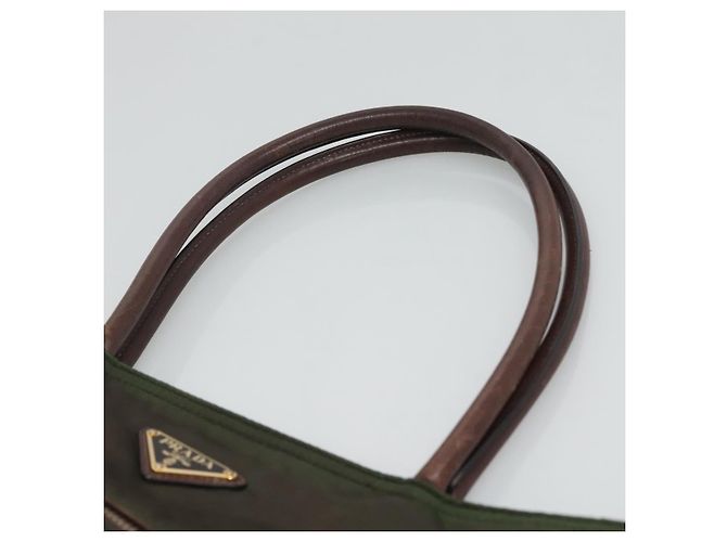 PRADA Borsa Tote Nylon Khaki Oro Auth hk2406 D'oro Cachi - vista 8