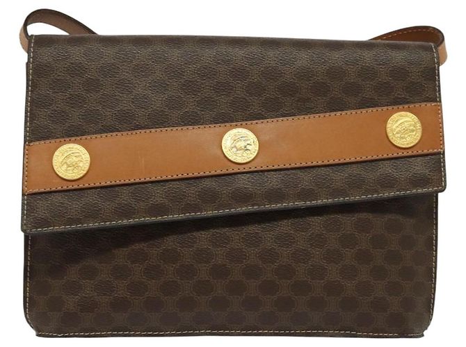 Céline CELINE Macadam Canvas Umhängetasche, PVC-Leder, braun, gold, authentisch, EC933 Golden - Ansicht 13