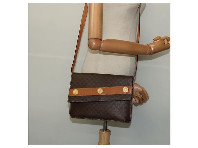 Céline CELINE Macadam Canvas Umhängetasche, PVC-Leder, braun, gold, authentisch, EC933 Golden - Ansicht 22