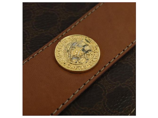 Céline CELINE Macadam Canvas Umhängetasche, PVC-Leder, braun, gold, authentisch, EC933 Golden - Ansicht 9