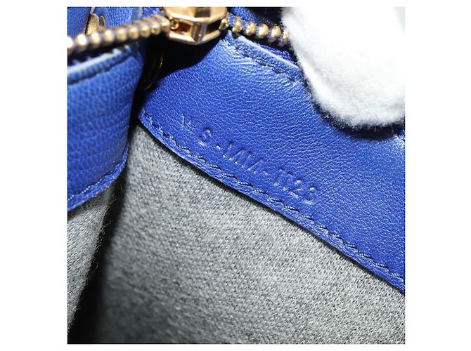 Céline Borsa a spalla CELINE Trio in pelle blu oro Auth EC863 D'oro - vista 12