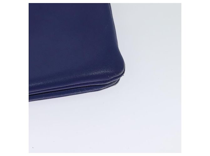 Céline Borsa a spalla CELINE Trio in pelle blu oro Auth EC863 D'oro - vista 16