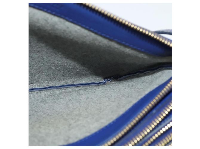 Céline Borsa a spalla CELINE Trio in pelle blu oro Auth EC863 D'oro - vista 18