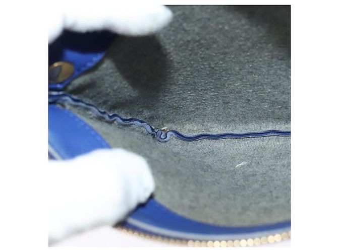 Céline Borsa a spalla CELINE Trio in pelle blu oro Auth EC863 D'oro - vista 27