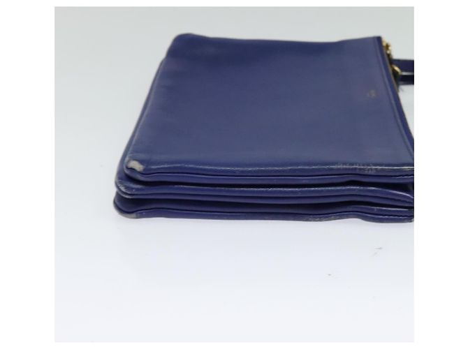 Céline Borsa a spalla CELINE Trio in pelle blu oro Auth EC863 D'oro - vista 4