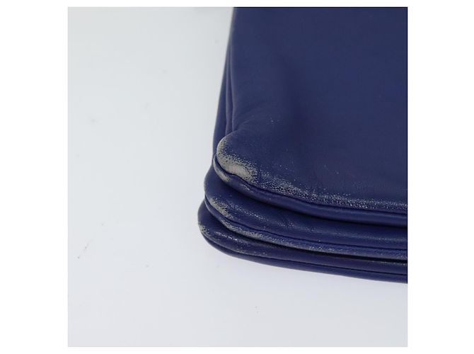 Céline Borsa a spalla CELINE Trio in pelle blu oro Auth EC863 D'oro - vista 9