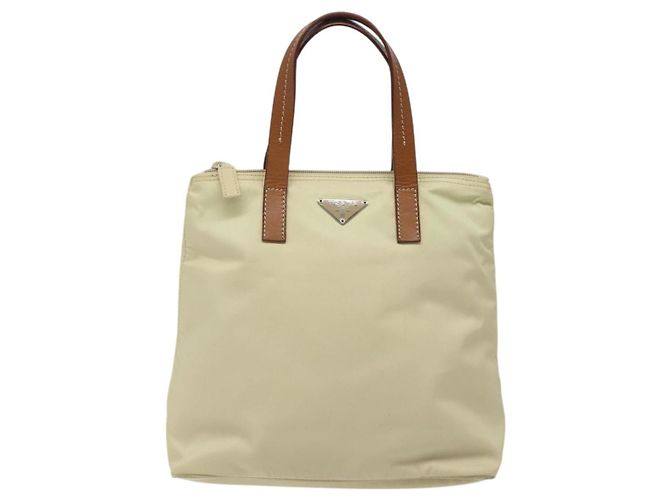 PRADA Sac à main en nylon blanc argent Auth hk2411 Argenté - vue 13