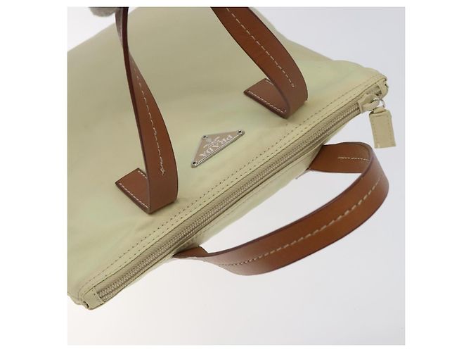 PRADA Sac à main en nylon blanc argent Auth hk2411 Argenté - vue 6
