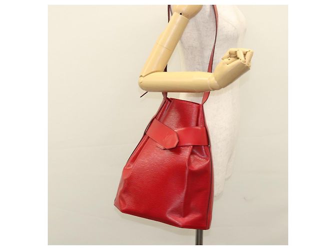 LOUIS VUITTON Epi Sac Depaule PM Borsa a Spalla Rossa M80207 LV Auth sw221 Rosso - vista 20