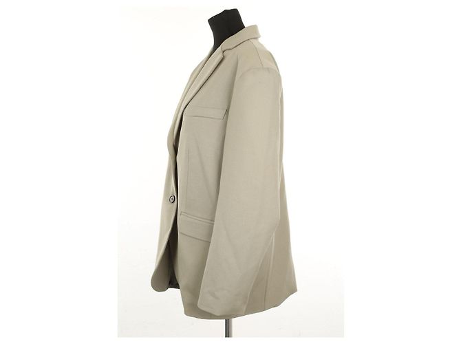 Anine Bing Blazer in lana kaki Cachi - vista 3